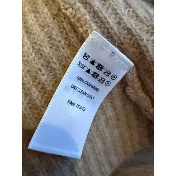 Rachel Zoe 2 Ply Ribbed Knit Cashmere Cardigan Sweater Oatmeal S - Picture 7 of 7